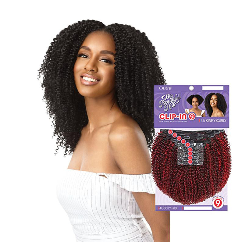 Big Beautiful Hair Clip In 9pcs 4A Kinky Curly 10"