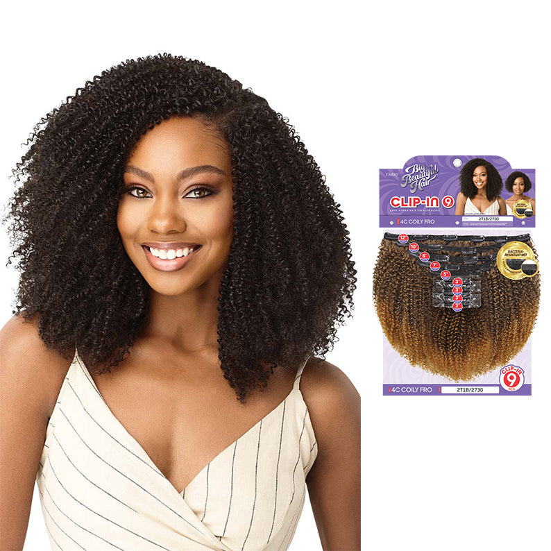 Human Hair Blend Big Beautiful Hair Clip In 9 - 4C COILY FRO 10"