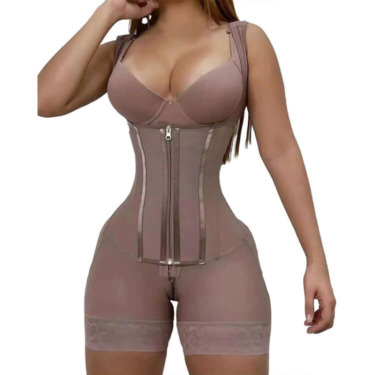 Large size high waist tummy lifting hip lifting wide shoulder strap hourglass waist lifting chest tight body shaping body shaping