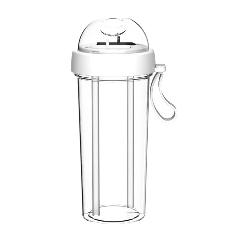 420/600ml Portable Dual Straw Separate Drink Water Beverage Bottle Couples Gift Water Bottles бутылка для воды