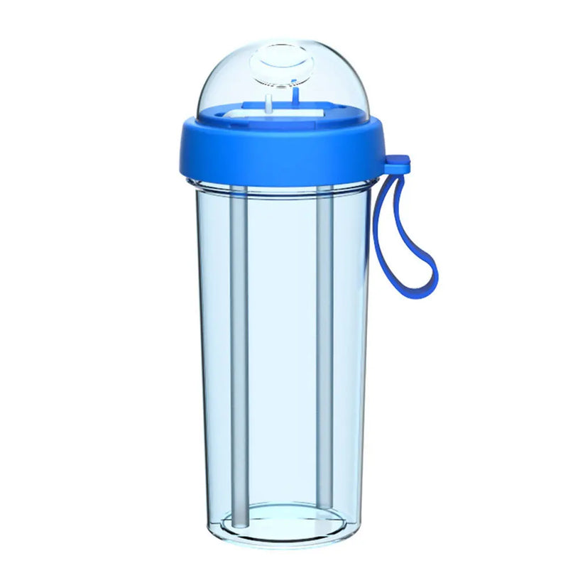 420/600ml Portable Dual Straw Separate Drink Water Beverage Bottle Couples Gift Water Bottles бутылка для воды