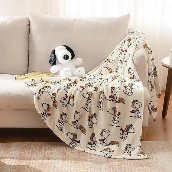 Snoopy Dog Cute Cartoon Pattern Flannel Blanket Napping Sofa Decoration Blanket Bed Home Furnishings Wholesale