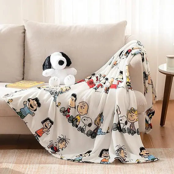 Snoopy Dog Cute Cartoon Pattern Flannel Blanket Napping Sofa Decoration Blanket Bed Home Furnishings Wholesale