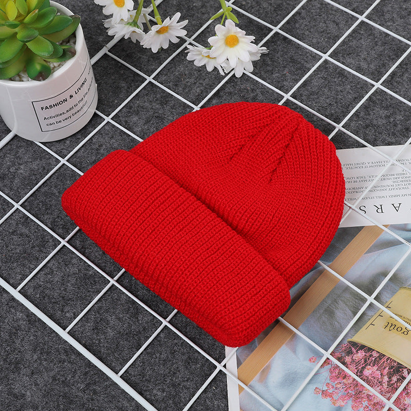 Winter knitted hats, melon-shaped hats, warm woolen hats for men and women