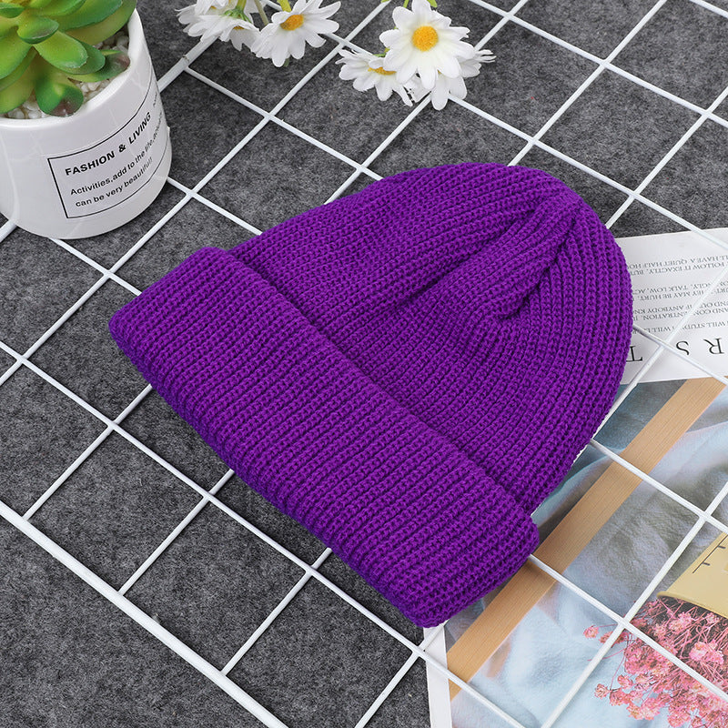 Winter knitted hats, melon-shaped hats, warm woolen hats for men and women