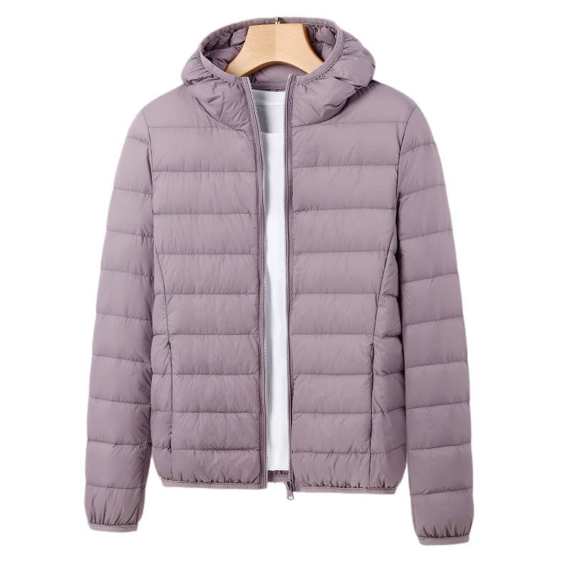 Down jacket for women, white duck down hooded down jacket for women Short jacket