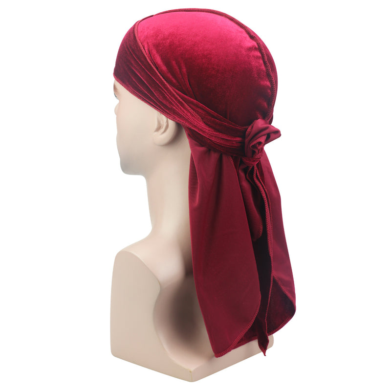 Velvet long tail pirate hat Muslim turban hat