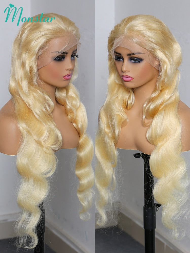 13x4 13x6 360 Transparent 613 Lace Frontal Wig Honey Blonde Color Brazilian Remy Body Wave Lace Front Human Hair Wigs for Women