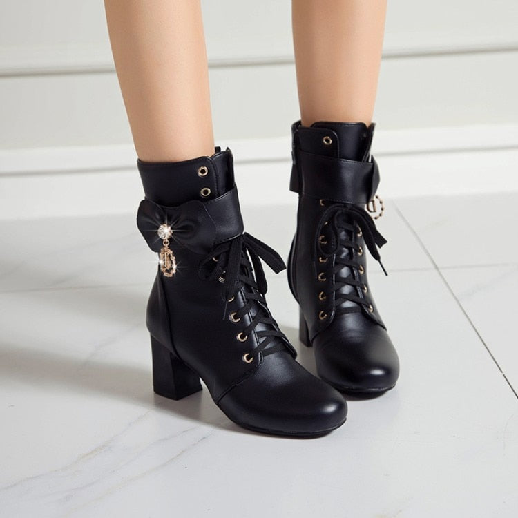 Bow High heels Women boots