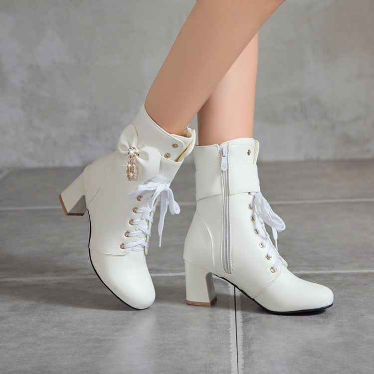 Bow High heels Women boots