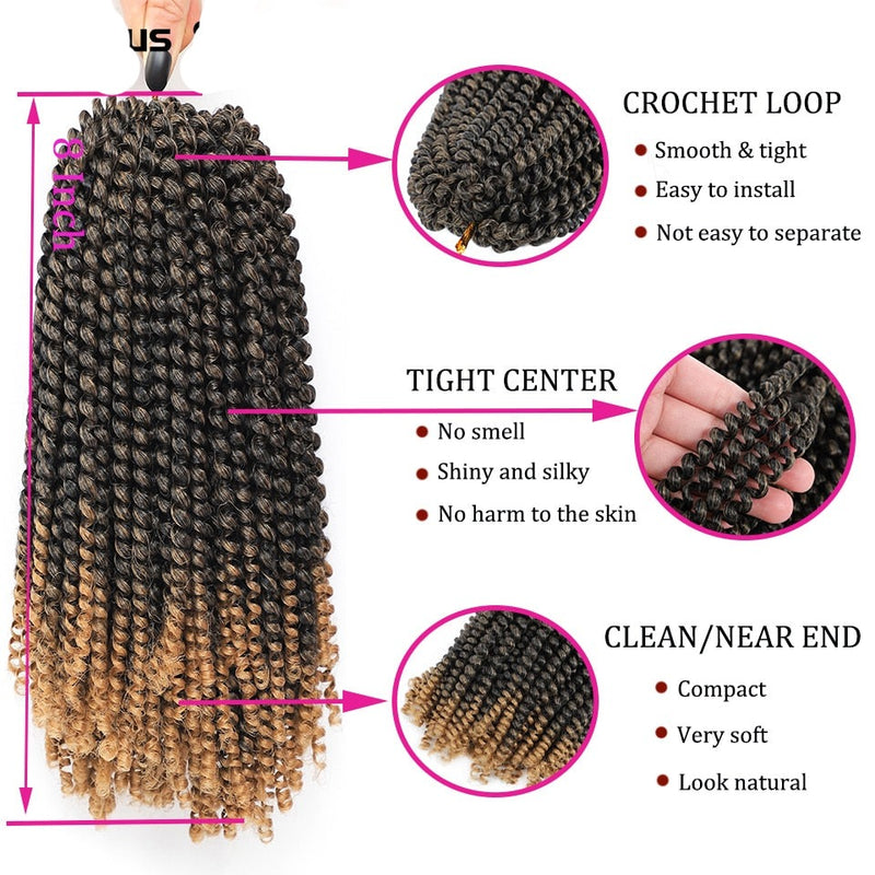 Spring Twist Hair 8 Inch Hair Women