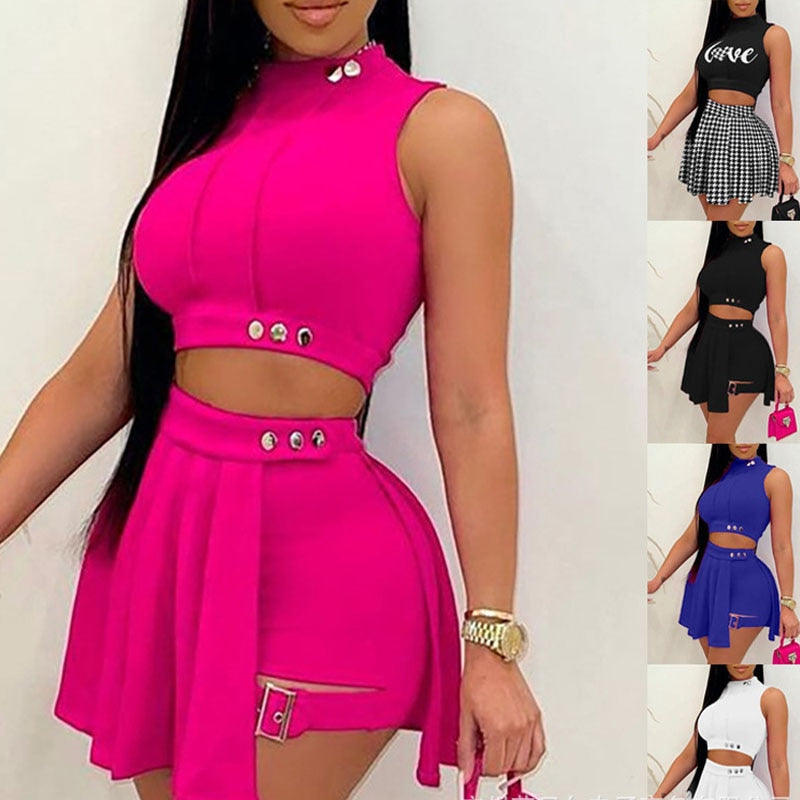 Shorts Skirt Two Piece Set Women